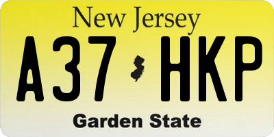 NJ license plate A37HKP