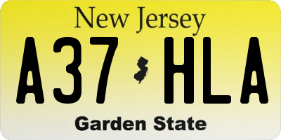 NJ license plate A37HLA