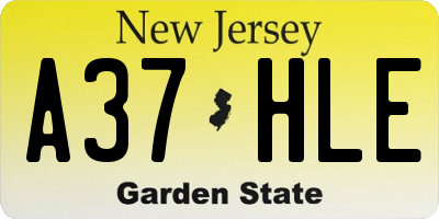 NJ license plate A37HLE