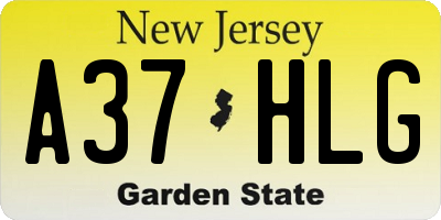 NJ license plate A37HLG