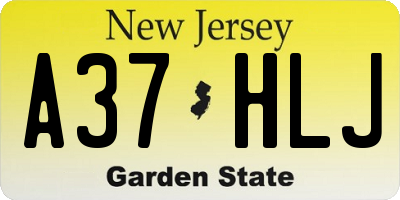 NJ license plate A37HLJ