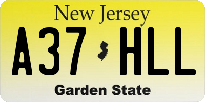 NJ license plate A37HLL
