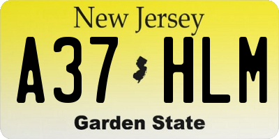 NJ license plate A37HLM