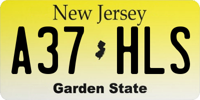 NJ license plate A37HLS