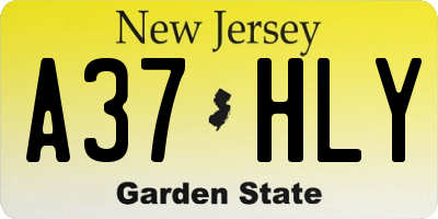 NJ license plate A37HLY