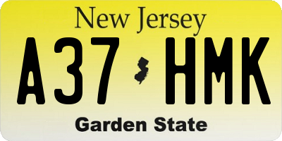 NJ license plate A37HMK