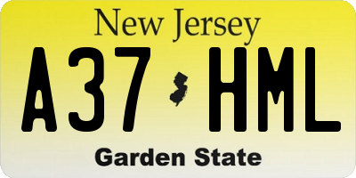 NJ license plate A37HML