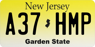 NJ license plate A37HMP