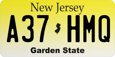 NJ license plate A37HMQ