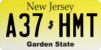 NJ license plate A37HMT