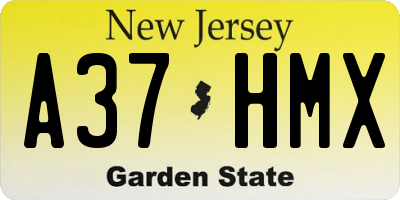 NJ license plate A37HMX