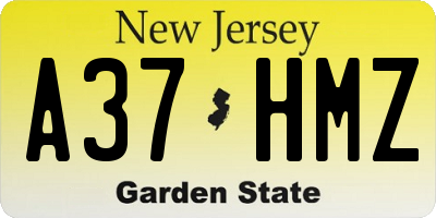 NJ license plate A37HMZ