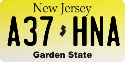 NJ license plate A37HNA