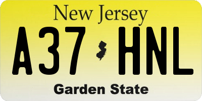 NJ license plate A37HNL