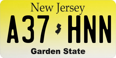 NJ license plate A37HNN