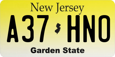 NJ license plate A37HNO