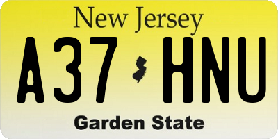 NJ license plate A37HNU