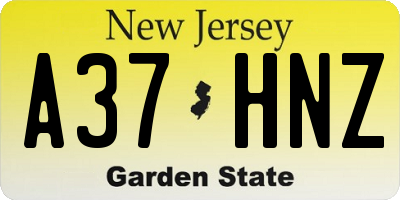 NJ license plate A37HNZ