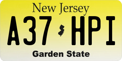 NJ license plate A37HPI