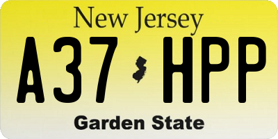 NJ license plate A37HPP