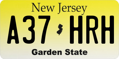 NJ license plate A37HRH