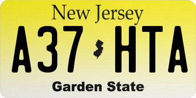 NJ license plate A37HTA