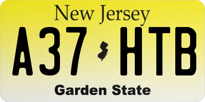 NJ license plate A37HTB