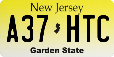 NJ license plate A37HTC