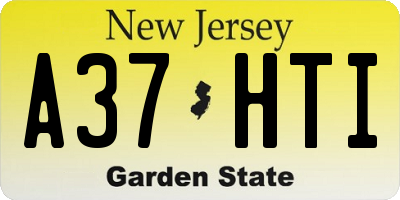 NJ license plate A37HTI
