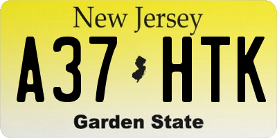 NJ license plate A37HTK