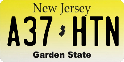 NJ license plate A37HTN
