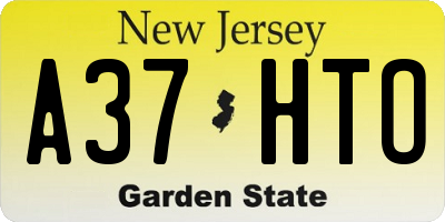 NJ license plate A37HTO