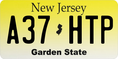 NJ license plate A37HTP