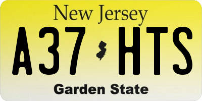 NJ license plate A37HTS