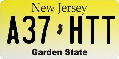 NJ license plate A37HTT