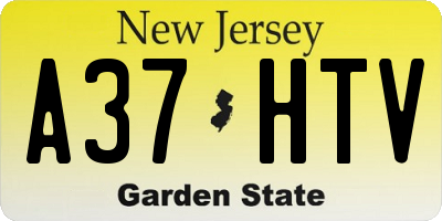 NJ license plate A37HTV