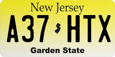 NJ license plate A37HTX