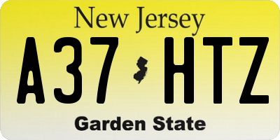 NJ license plate A37HTZ