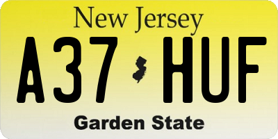 NJ license plate A37HUF