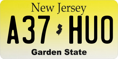 NJ license plate A37HUO