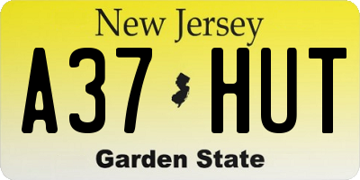 NJ license plate A37HUT