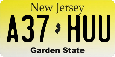 NJ license plate A37HUU