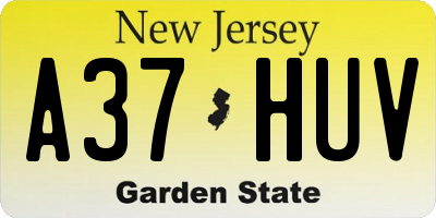 NJ license plate A37HUV