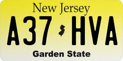 NJ license plate A37HVA