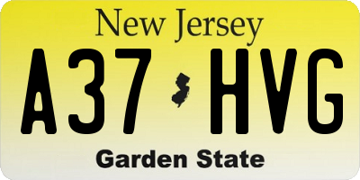 NJ license plate A37HVG