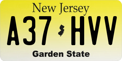 NJ license plate A37HVV