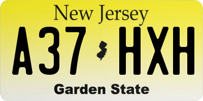 NJ license plate A37HXH