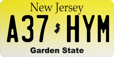 NJ license plate A37HYM