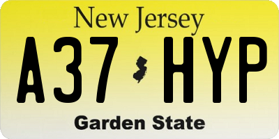 NJ license plate A37HYP