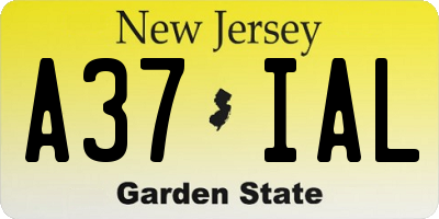 NJ license plate A37IAL